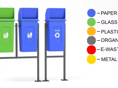 Trash Can Outdoor 04 3D model