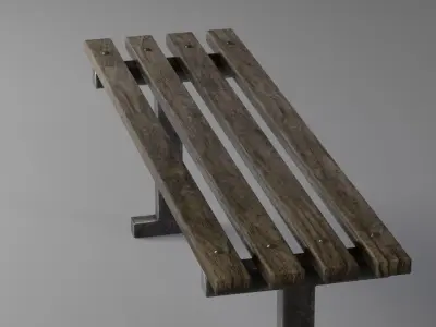 Park Bench Low-poly 3D model 3