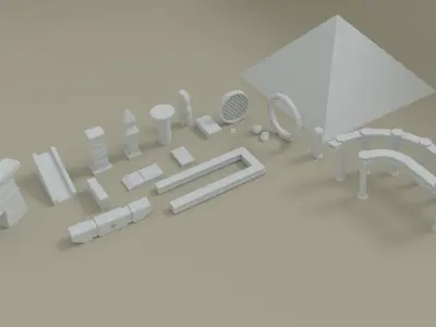 Ancient environment PART1 Low-poly 3D model