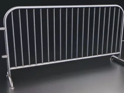 Metal Crowd Control Barrier 3D Model Low-poly 3D model