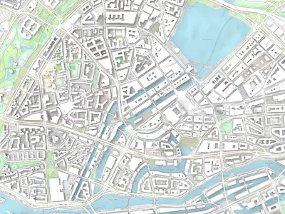 Cityscape Hamburg Germany 3D model