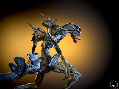 Armored Alien LowPoly Low-poly 3D model