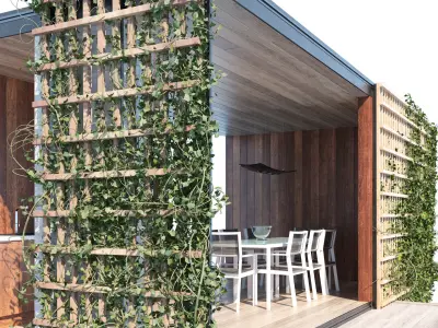 Furnished pergola 3d model Low-poly 3D model