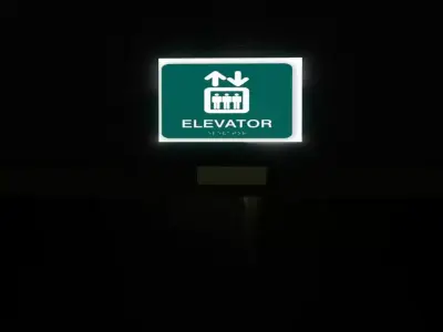Elevator sign Low-poly 3D model