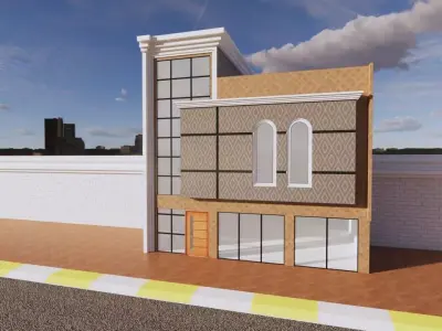 house and shop  3D model