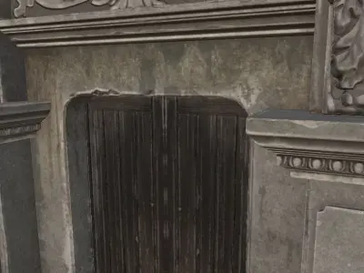 Shikumen Style Door PBR  Low-poly 3D model