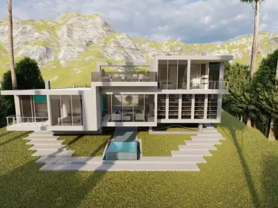 Casa Scene-villa-modern house 3D model 67