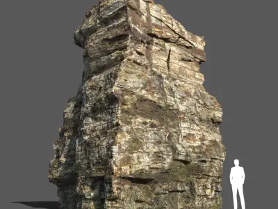Low poly Rock Cliff Pack 191223 Low-poly 3D model