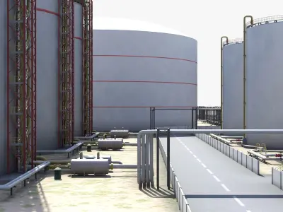  LNG Export Terminal with Gas Carrier Ship 