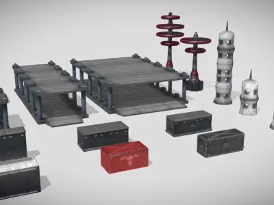 Industrial Exterior MUD Low-poly 3D model