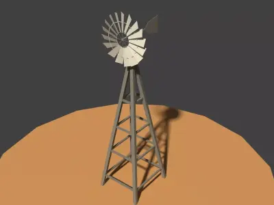 Low Poly Wind Mill Low-poly 3D model