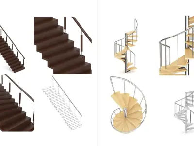 Modern Stairs Set 3D model