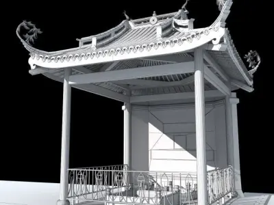 Chinese ancient architecture Pavilion 3D model