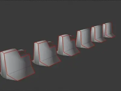 Concrete Barrier Type 1 Low-poly 3D model buy