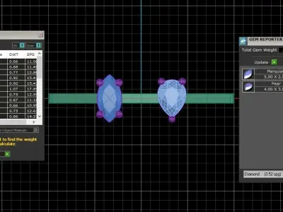 Open End Women Light Weight Band Marquise Pear stone Ring 3D print model