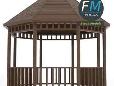 Kiosk pavilion gazebo 3D model