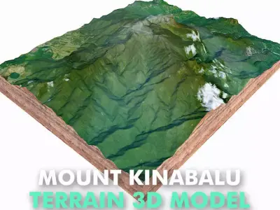 Mount Kinabalu Mountain Malaysia 3D model
