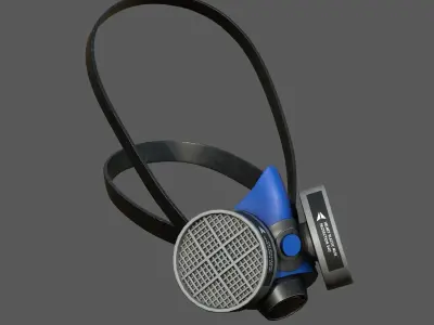 Gas mask helmet 3d model military combat fantasy  Low-poly 3D model