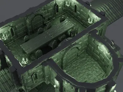 Grand Library Tabletop Terrain 28 mm 3D print model