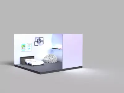 Modern Gamer Room 3D model