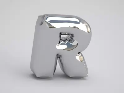 R Balloon Silver 3D model