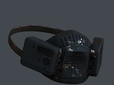 Gas mask helmet 3d model scifi Low-poly 3D model Low-poly  Low-poly 3D model
