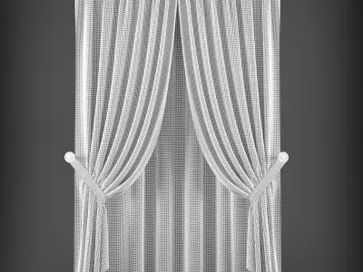 Curtains pair of Low-poly 3D model shop