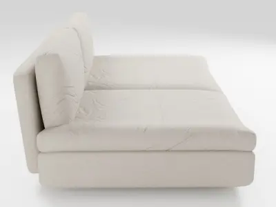 Stylish fabric sofa in beige tones 3D model