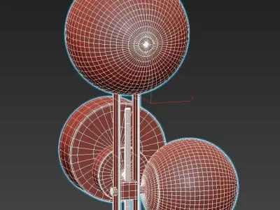 judith wall light with two globes 3D model