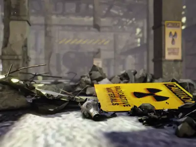 Old Factory building Low-poly 3D model