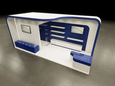 Exhibition booth design 3D model  3m x 8m 3D model