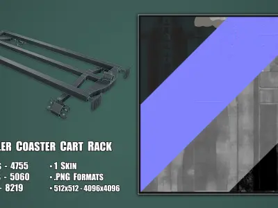 Roller Coaster Cart Low-poly 3D model