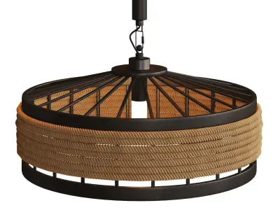 Conical Rope Pendant Light Kit Farmhouse  3D model