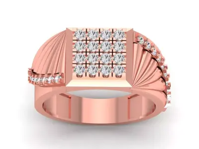 Solitaire Wedding Engagement Rings Signet Ring 3D print model