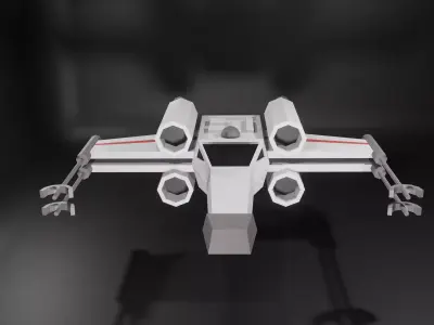 Low-Poly X-Wing  Low-poly 3D model