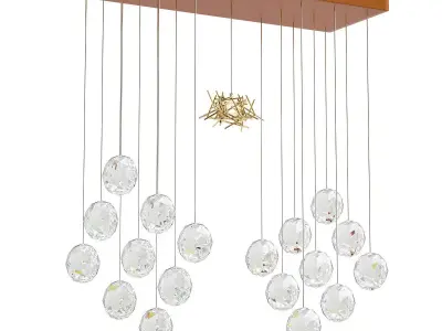 Untitled stardust chandelier with glass balls hanging from it 3D model