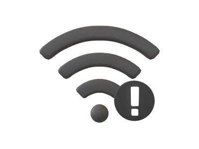 Wifi Problem Symbol v1 018 Low-poly 3D model