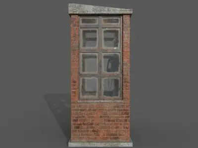 Old Brick Telephone Booth PBR Low-Poly 3D Game Ready Model  Low-poly 3D model