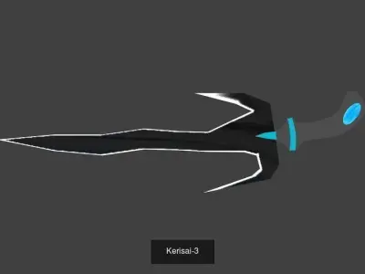 Keris collection knife with lights 3D Model Pack