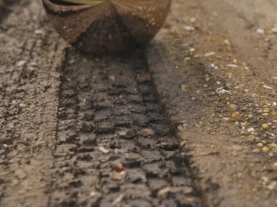 16K Dry Dirt Road material N12 - 16 meters 3D model