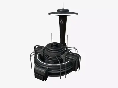 SciFi Facility D07 Black - Sci Fi Exterior Design Low-poly 3D model