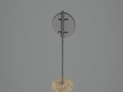 Road Sign 10 - Speed Limit - 50 Low-poly 3D model