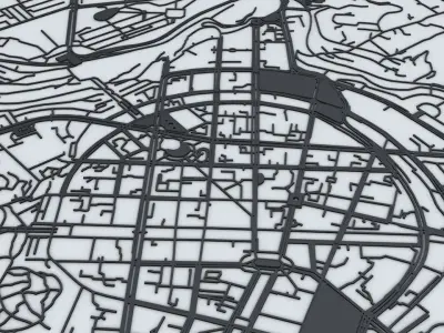 Yerevan Road Network and Streets 3D model