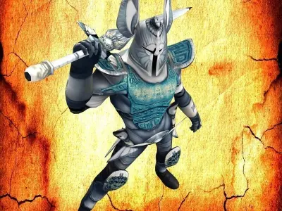 White Knight Low-poly 3D model