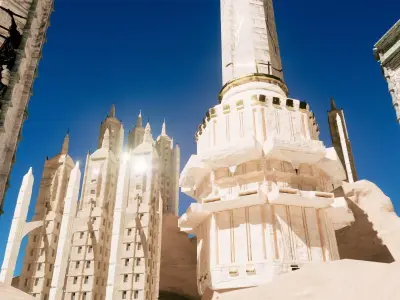 Desert Castle and Environment Free low-poly 3D model