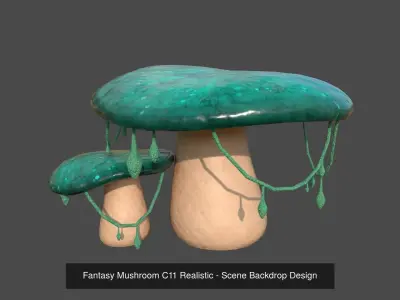 10 Fantasy Mushrooms AJR Collection - Scene Backdrop Design 3D Model Pack