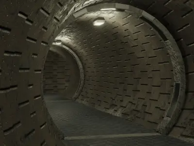 Tunnels - Modular segments Low-poly 3D model
