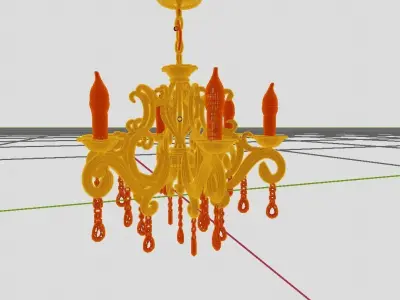 Gold Chandelier Free 3D model