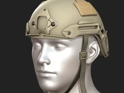 Helmet military combat fantasy scifi  Low-poly 3D model