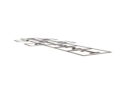 Hopscotch V1 004 Low-poly 3D model